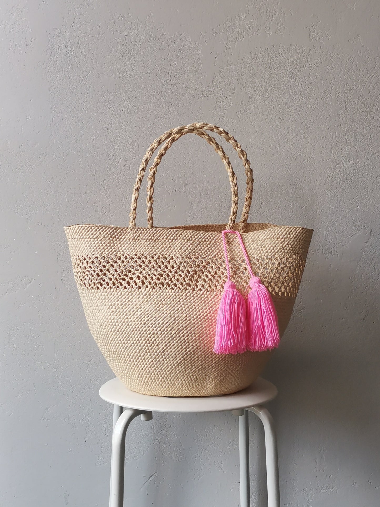 Cartagena L pink basket bag