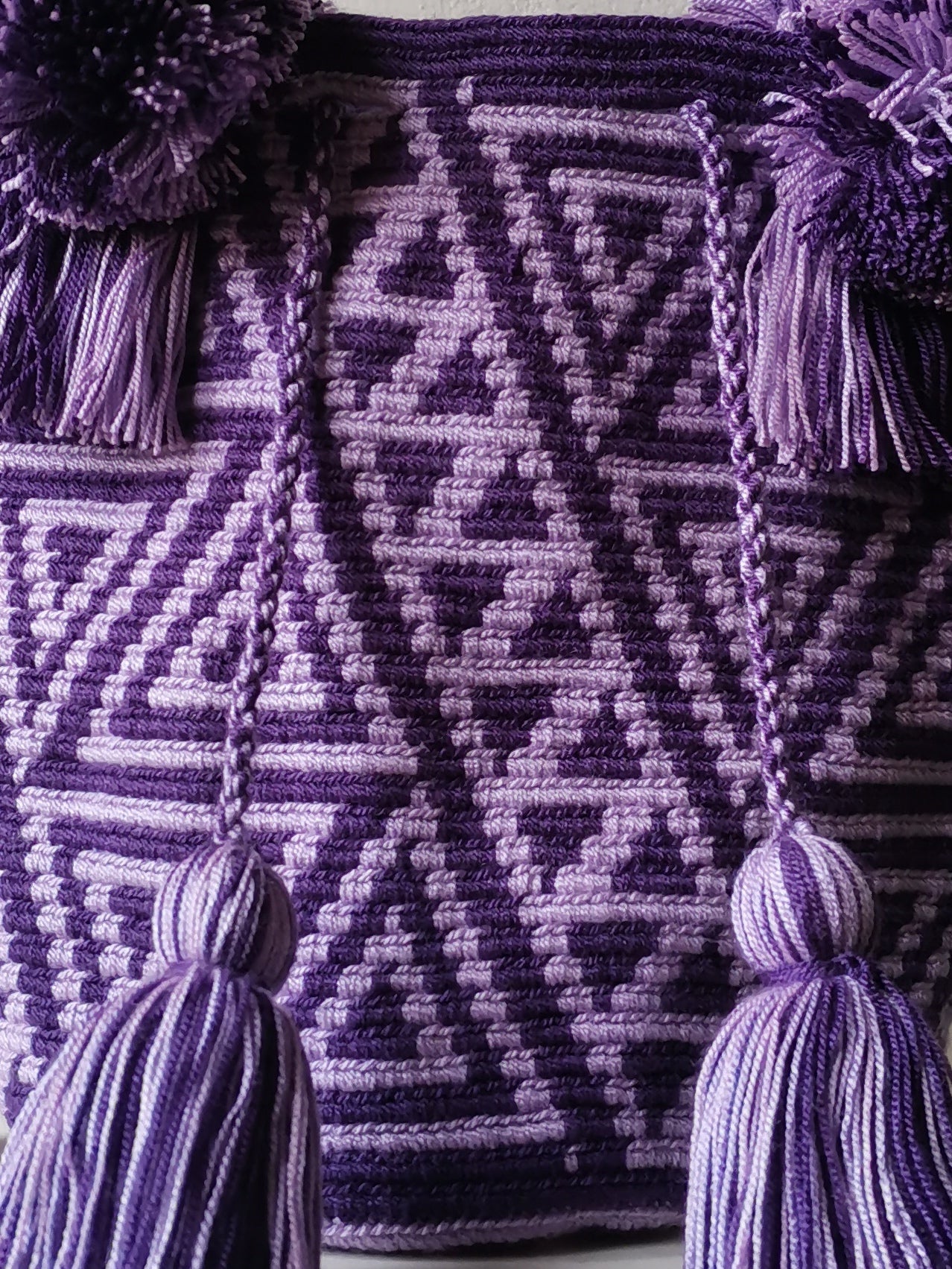 M purple and lilac mochila handbag