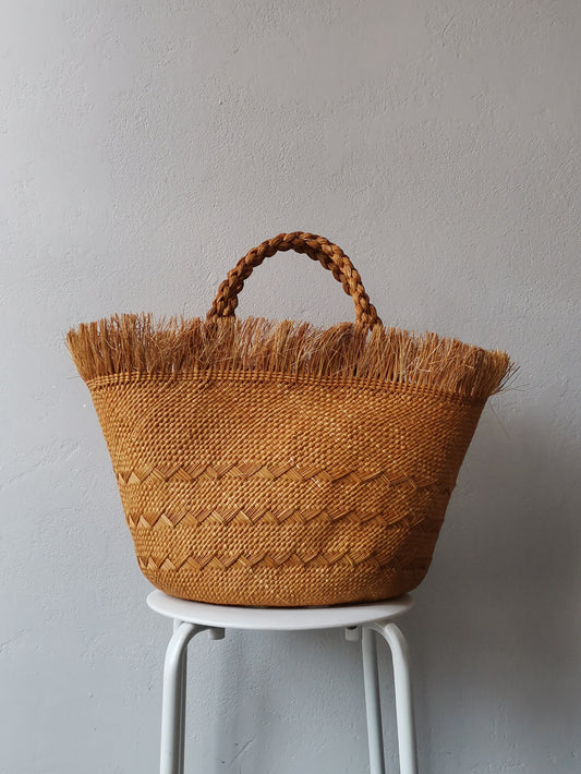 Cartagena basket bag L mustard
