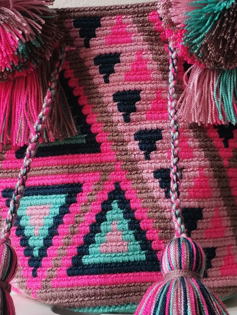 Mochila handbag S dove gray and pink