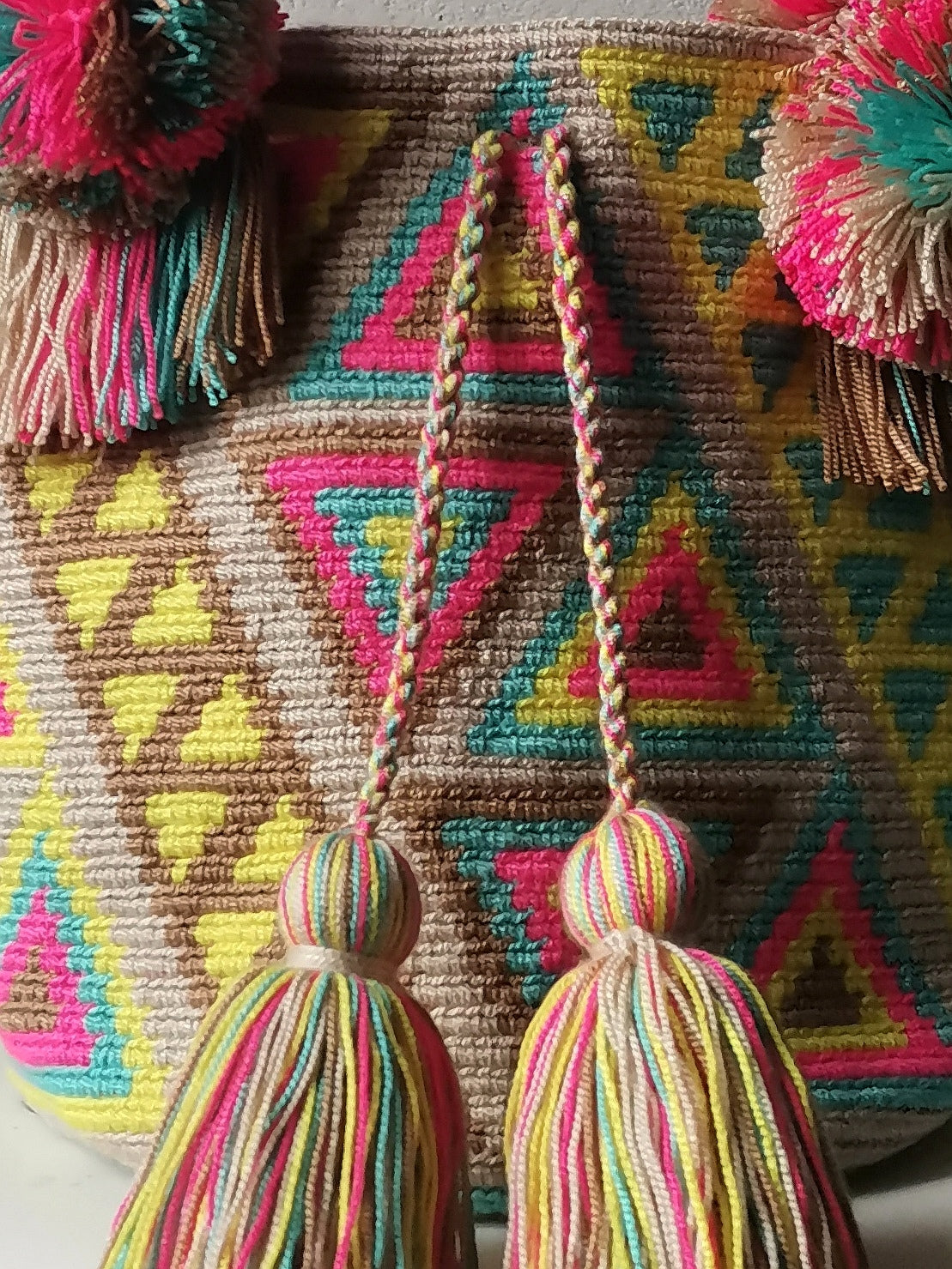 CLOSE OUT - M beige and pink mochila handbag