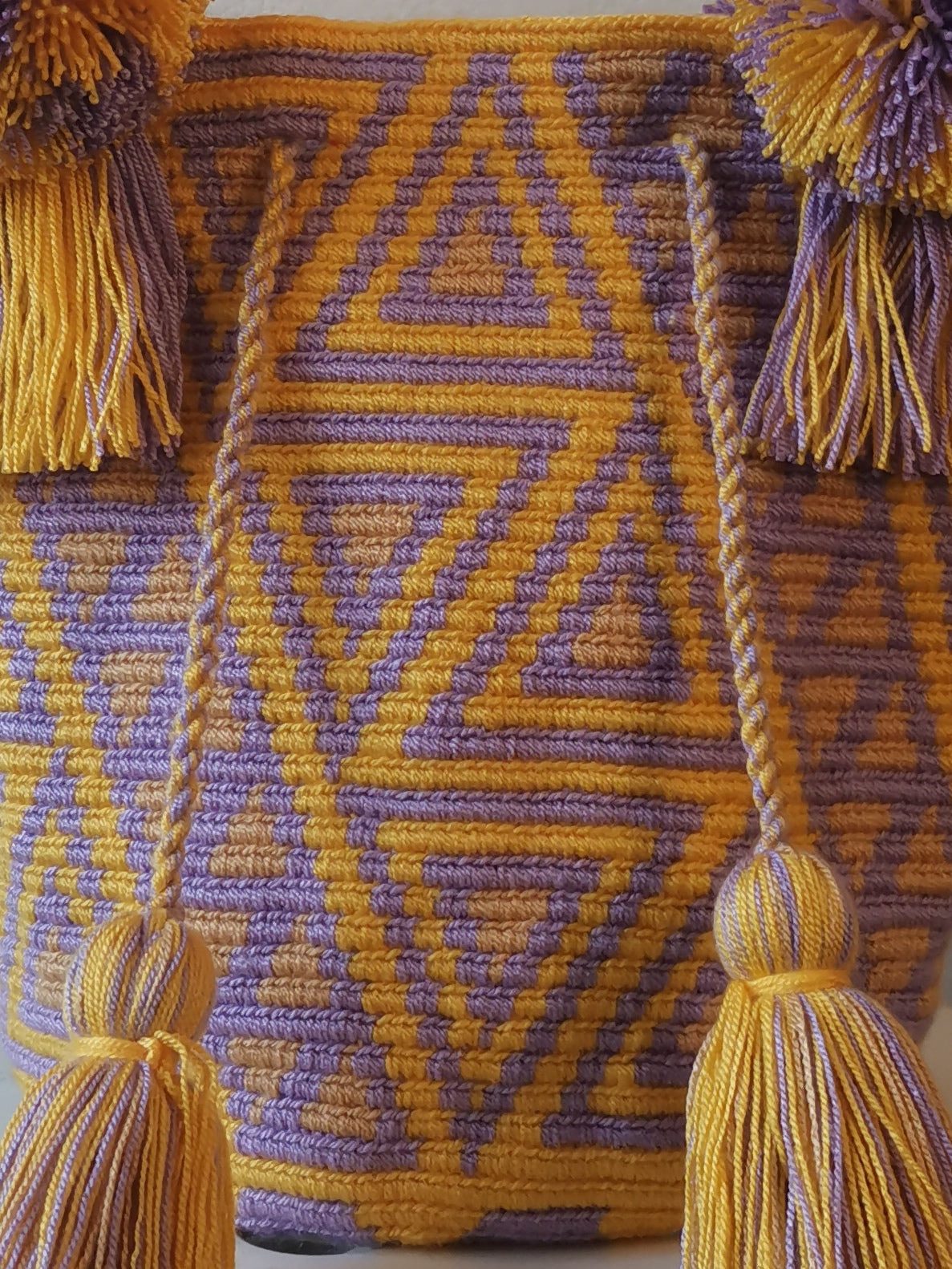 Yellow and lilac M mochila handbag