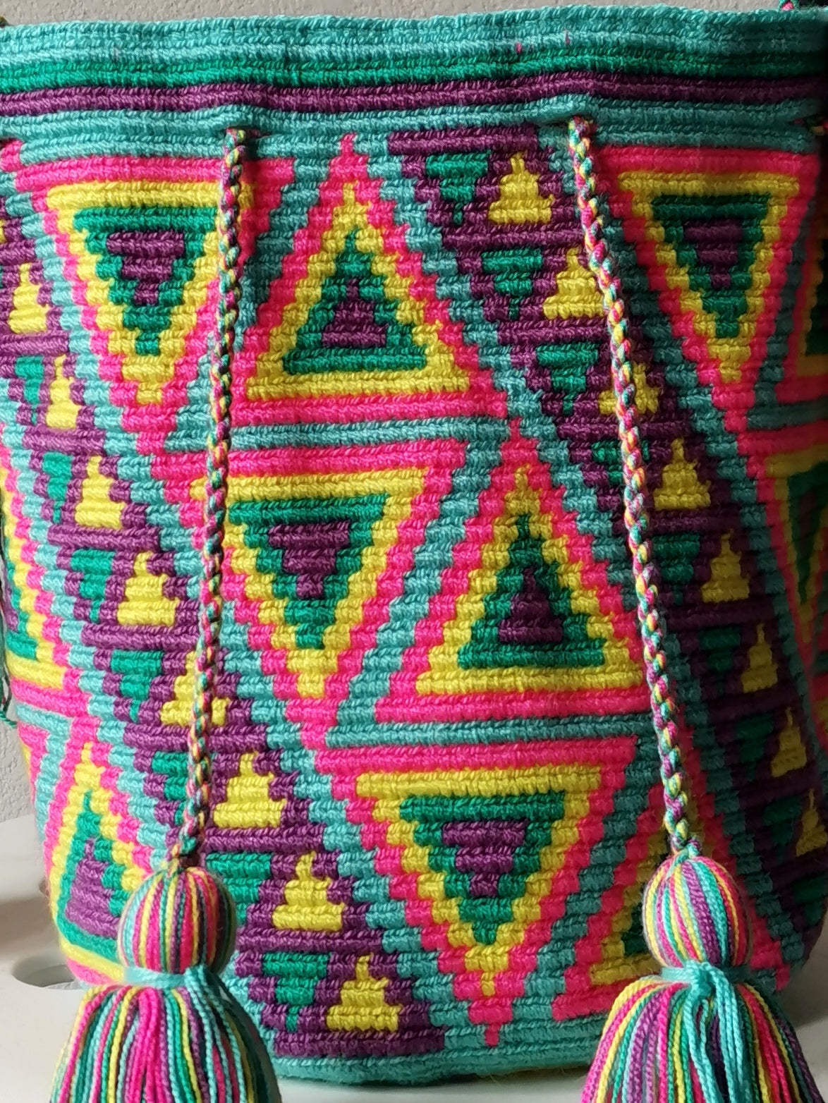 Taupe and pink M shoulder mochila bag