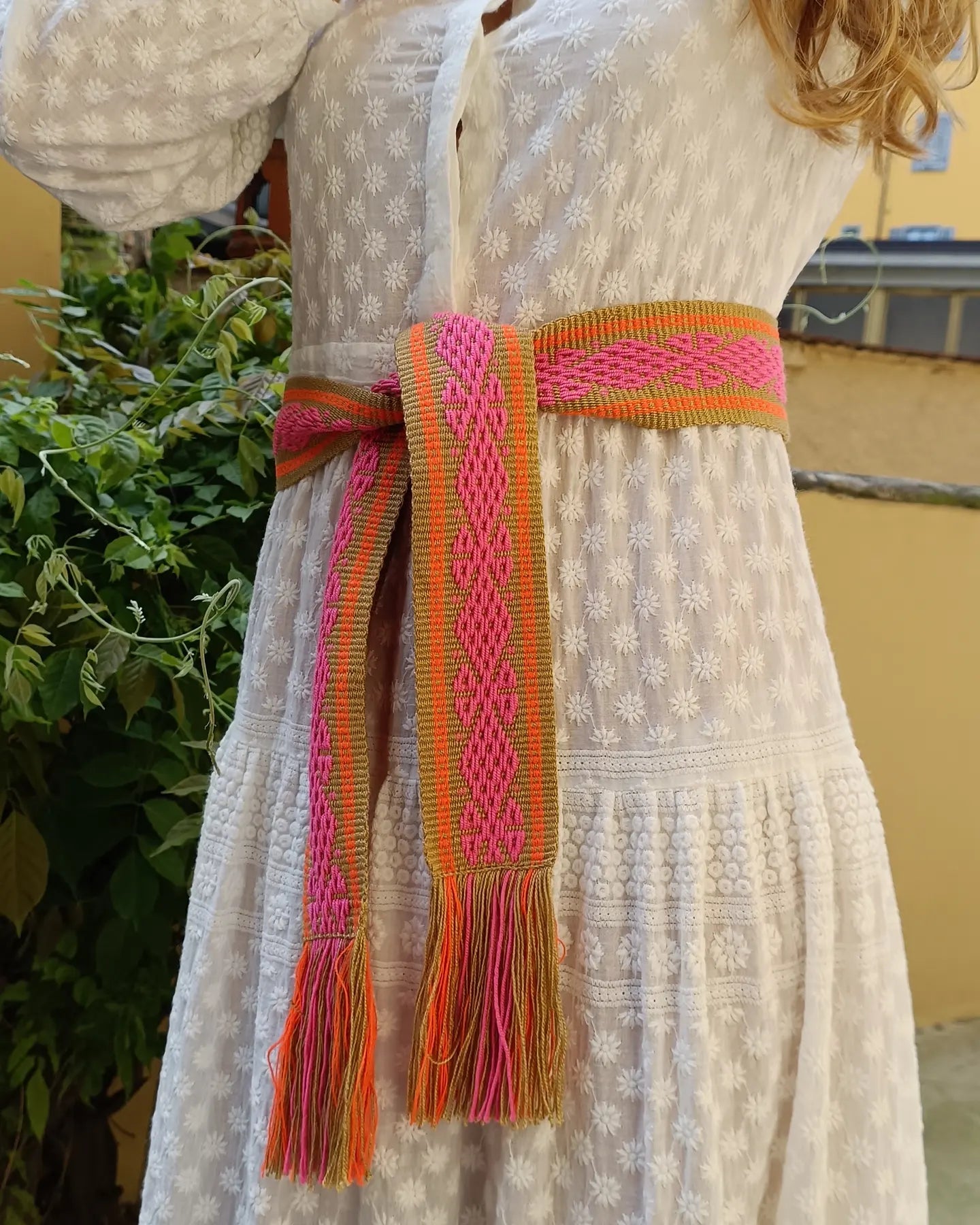 Ceinture beige et rose taille M