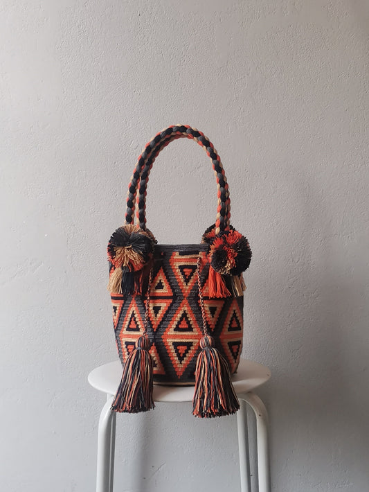 Borsa mochila a mano M grigio scuro e arancione - 10 YEAR ANNIVERSARY COLLECTION