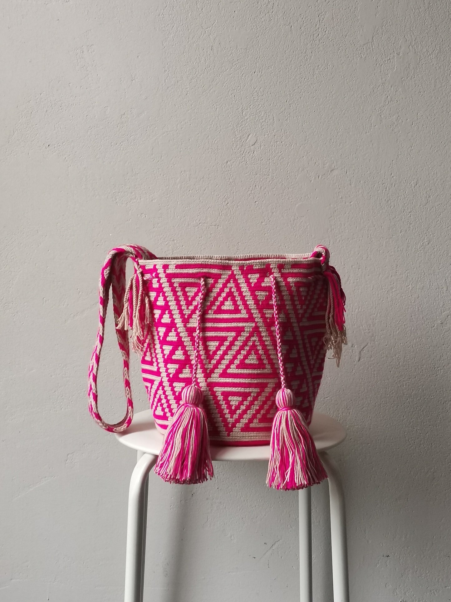 Sac avec bandoulière mochila M beige et rose - 10 YEAR ANNIVERSARY COLLECTION