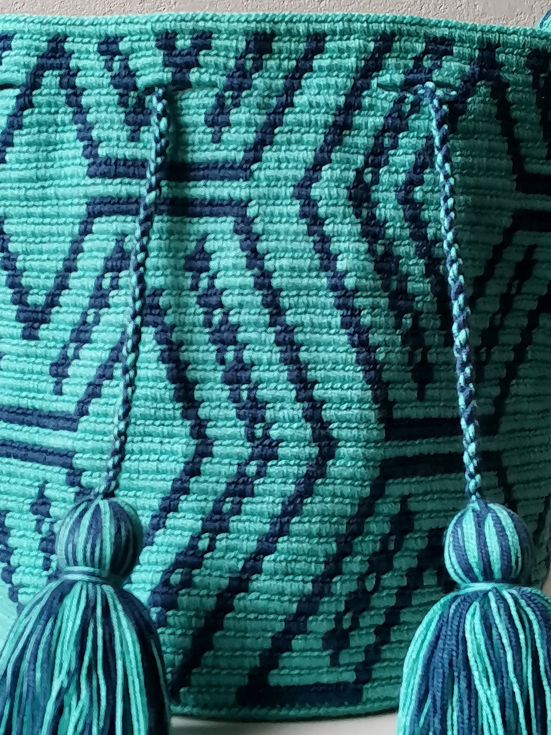 Mochila shoulder bag M/L Tiffany light blue and blue