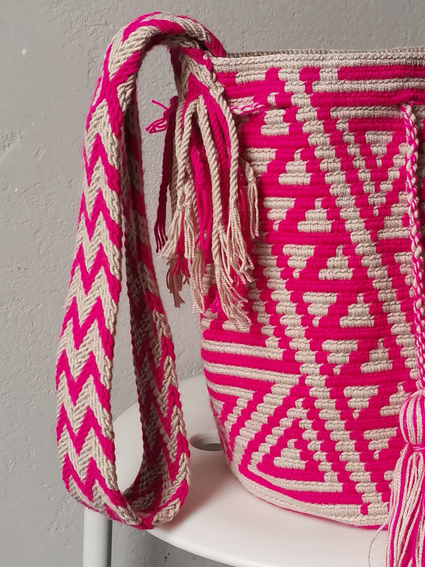 Sac avec bandoulière mochila M beige et rose - 10 YEAR ANNIVERSARY COLLECTION