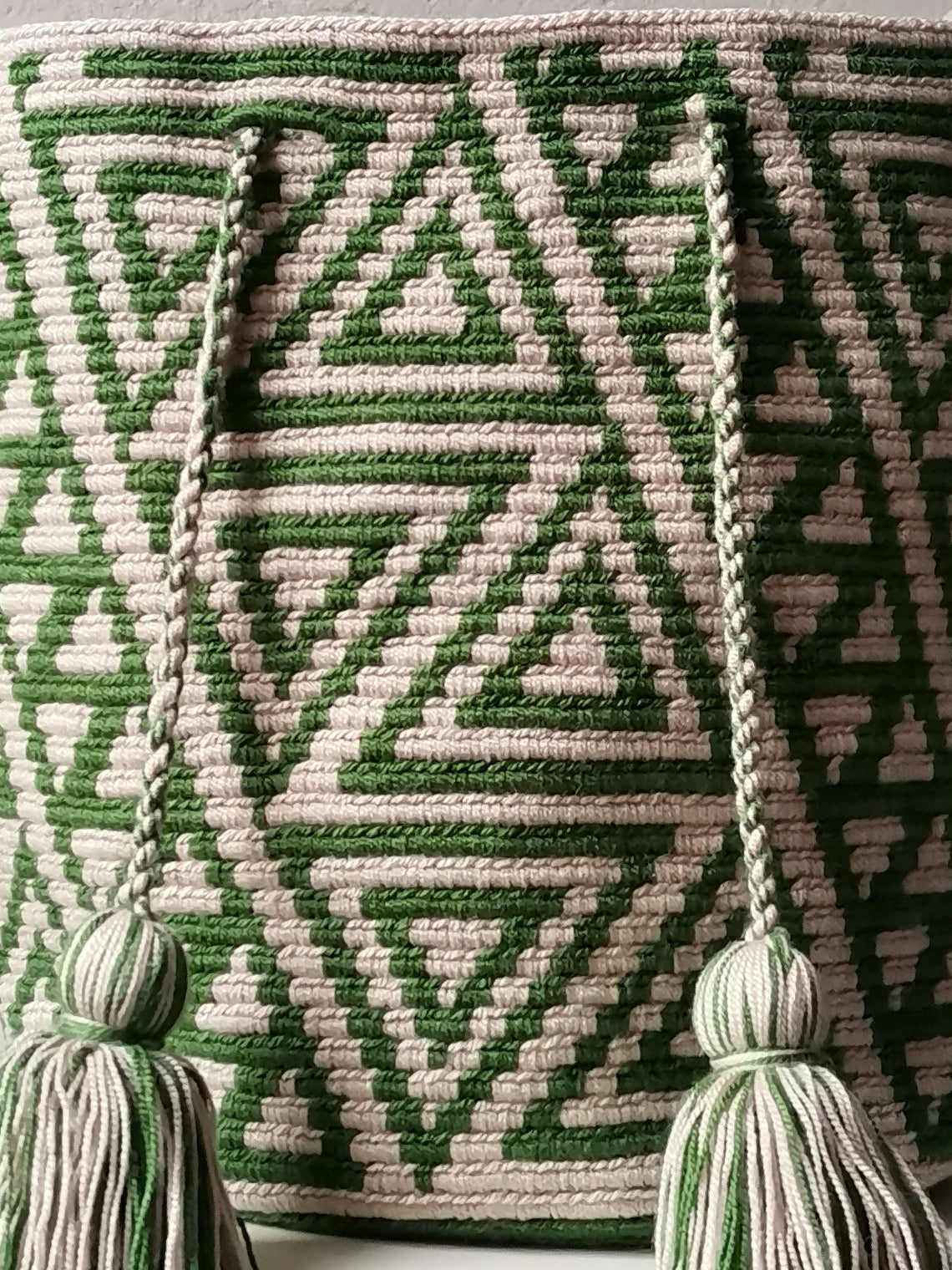 Mochila shoulder bag M/L beige and green