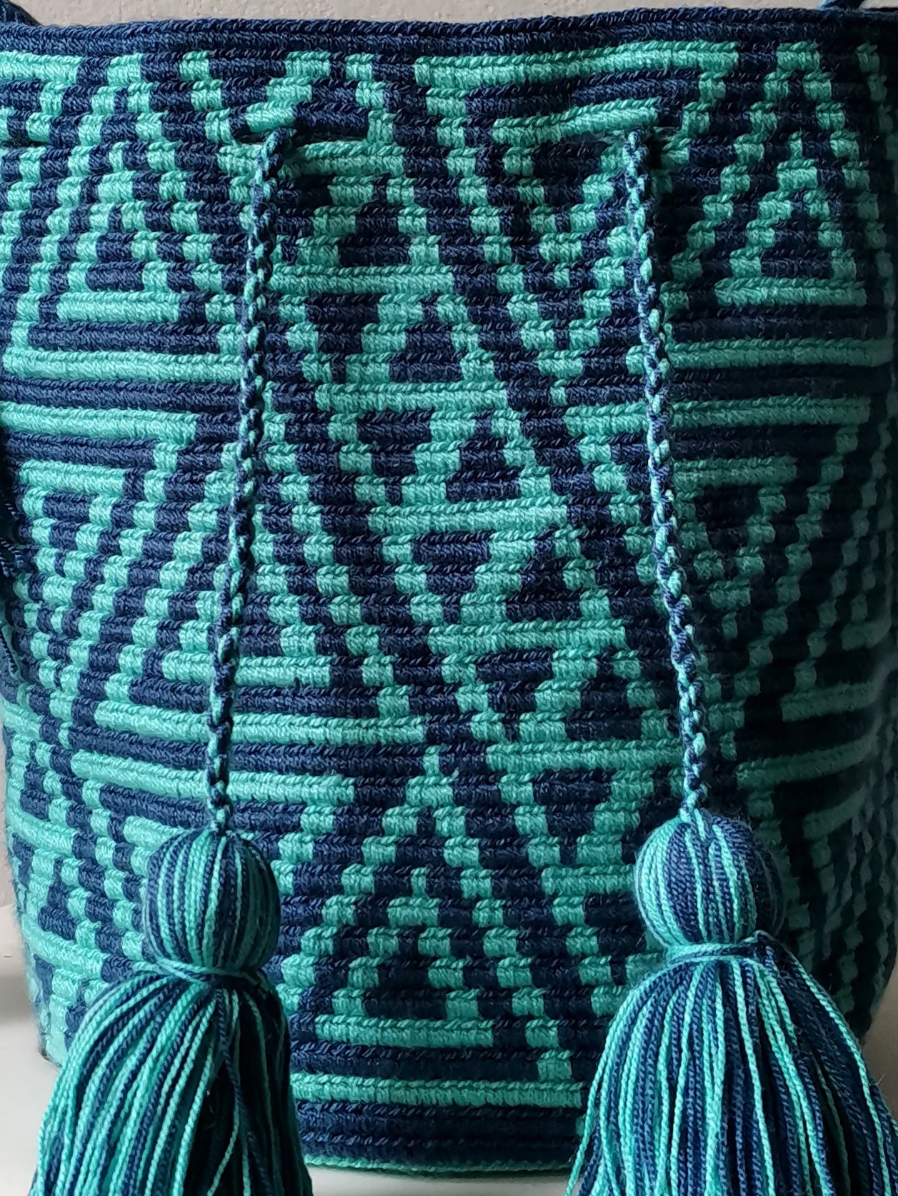 Mochila shoulder bag M blue and Tiffany light blue