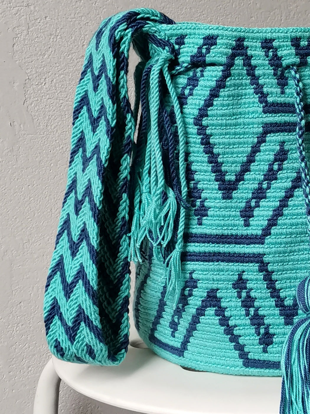 Mochila shoulder bag M/L Tiffany light blue and blue