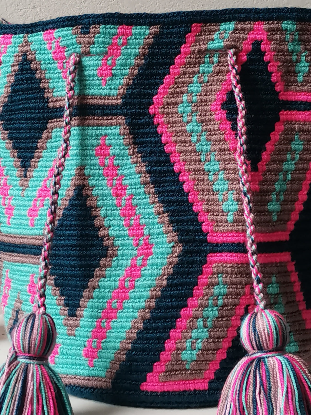 Borsa mochila a tracolla M/L blu e rosa