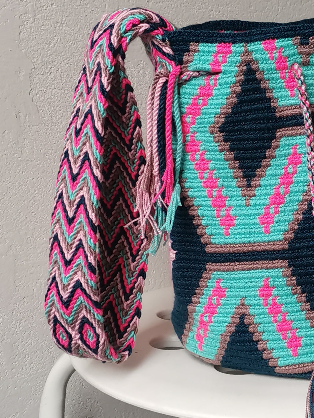 Borsa mochila a tracolla M/L blu e rosa