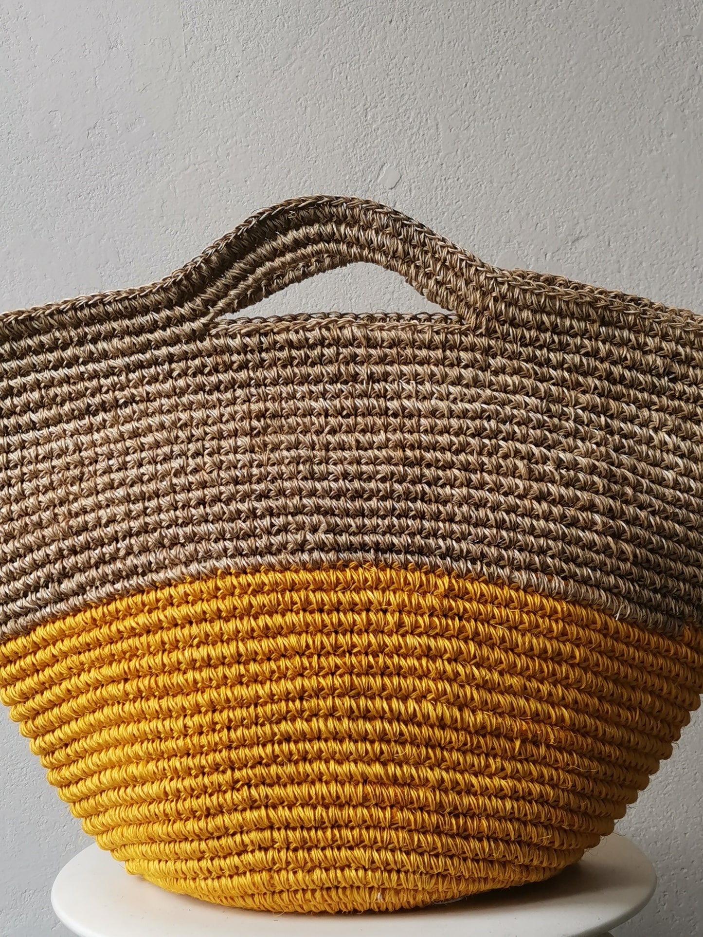 Sac panier Tramae L mélange beige et jaune