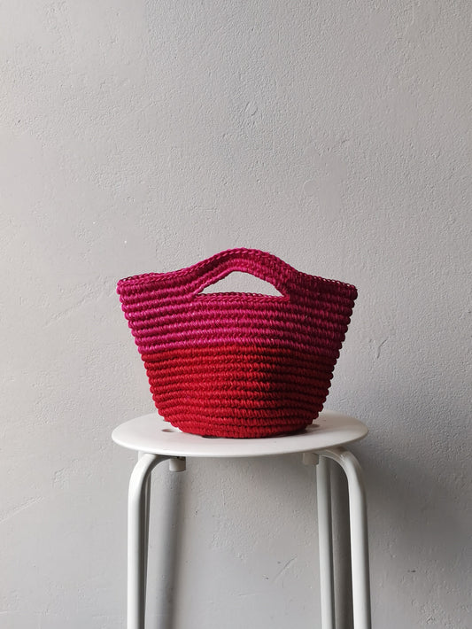 Tramae basket bag S fuchsia and red