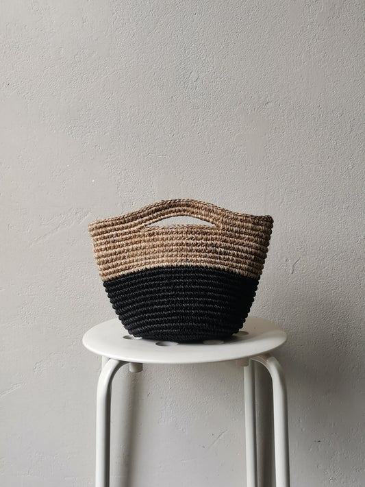 Tramae basket bag S beige melange and black