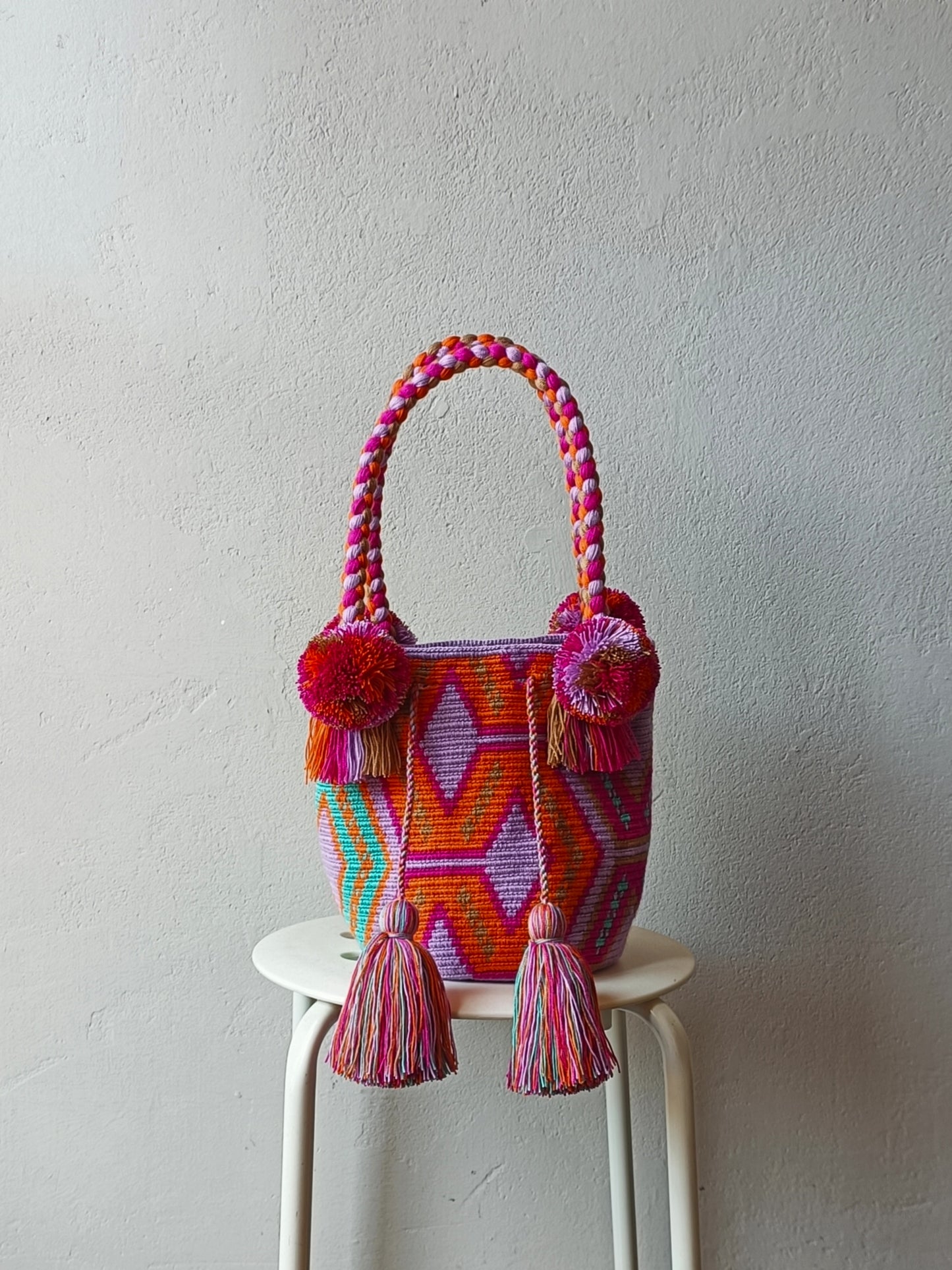 Mochila handbag M lilac and orange - 10 YEAR ANNIVERSARY COLLECTION