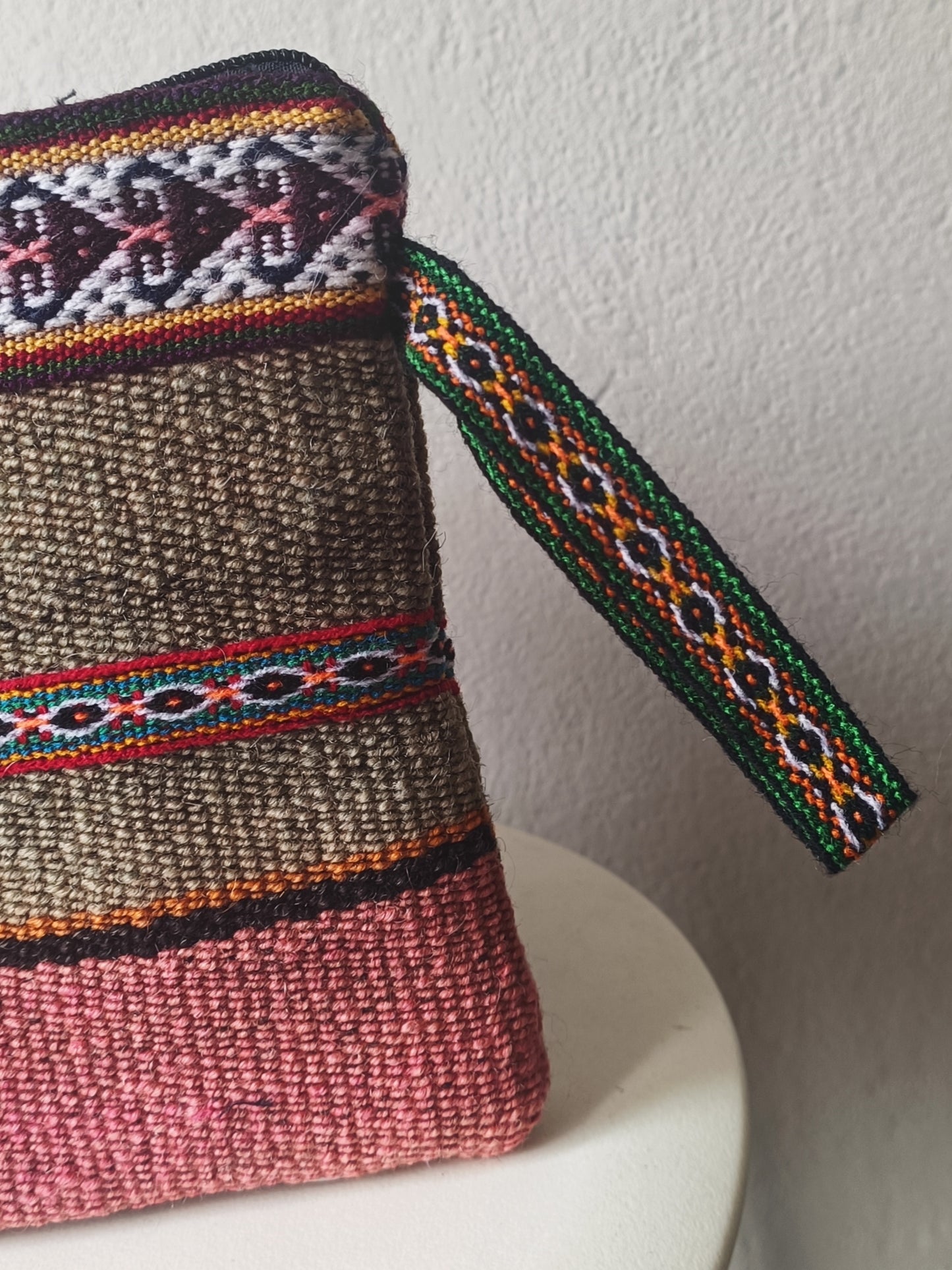 Borsa pochette Antique S grigia e rosa