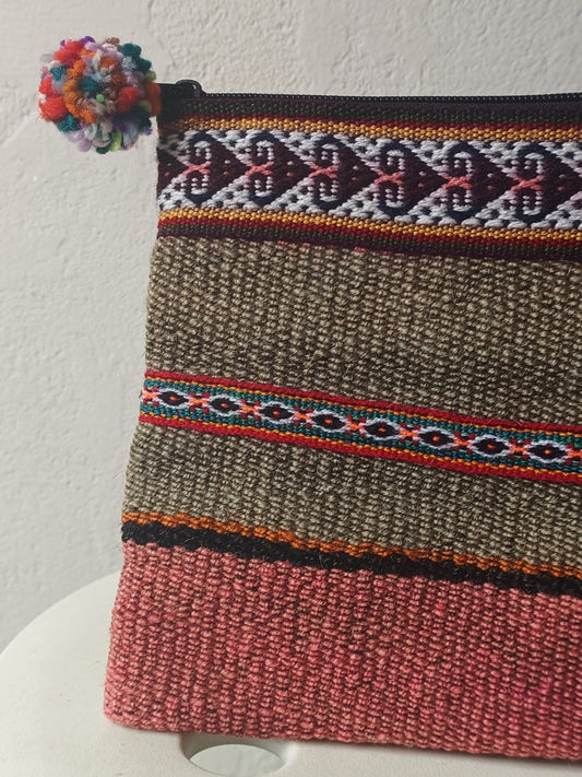 Borsa pochette Antique S grigia e rosa