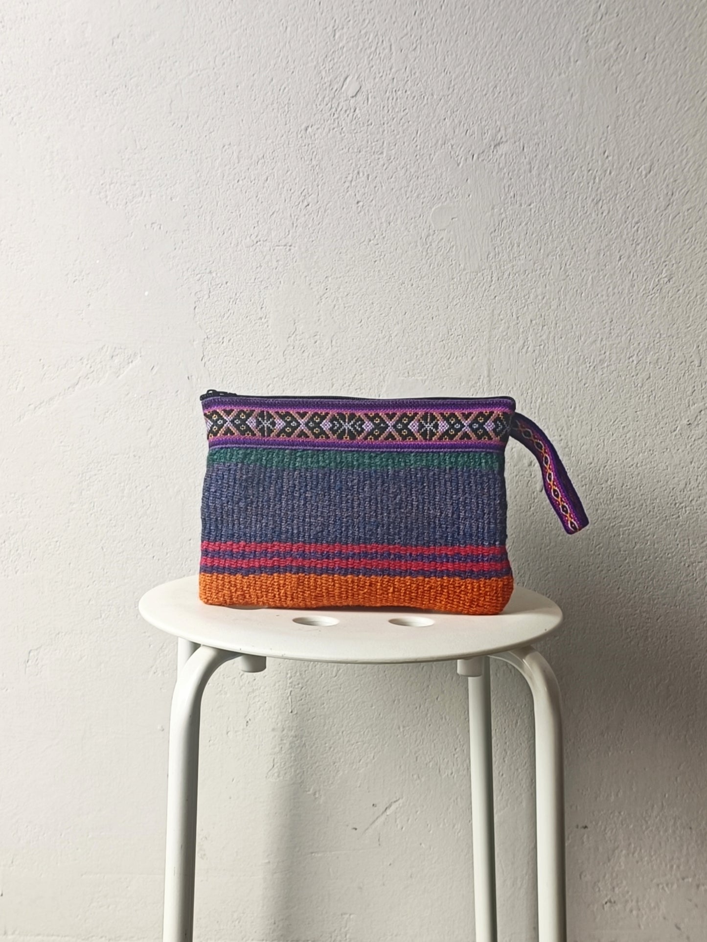 Borsa pochette Antique S viola e arancione