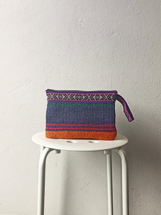 Borsa pochette Antique S viola e arancione