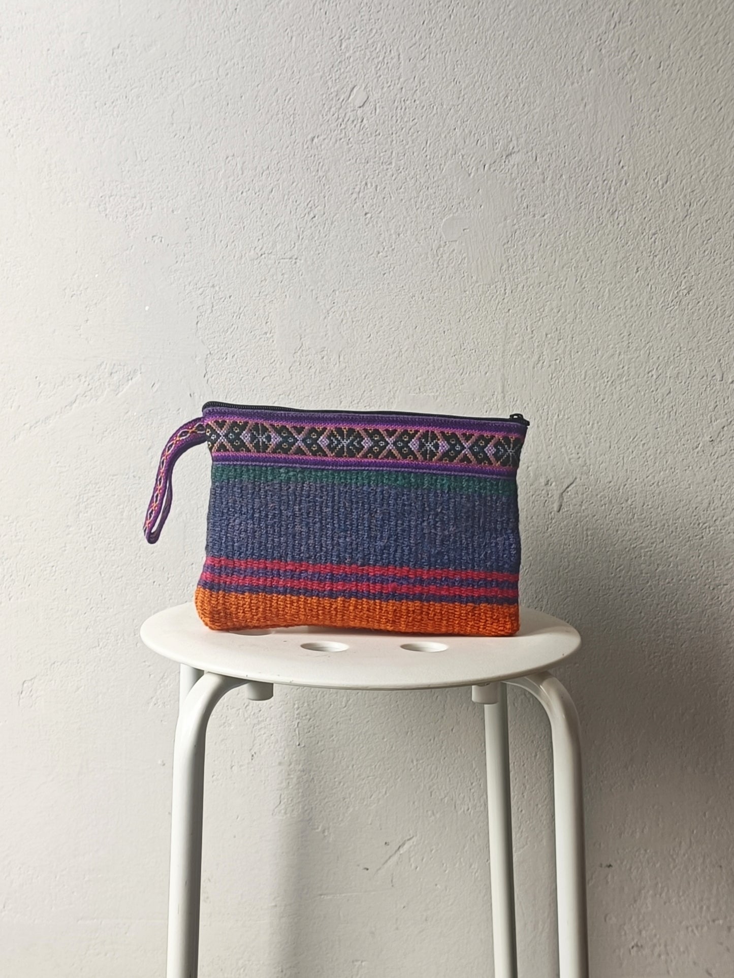 Borsa pochette Antique S viola e arancione