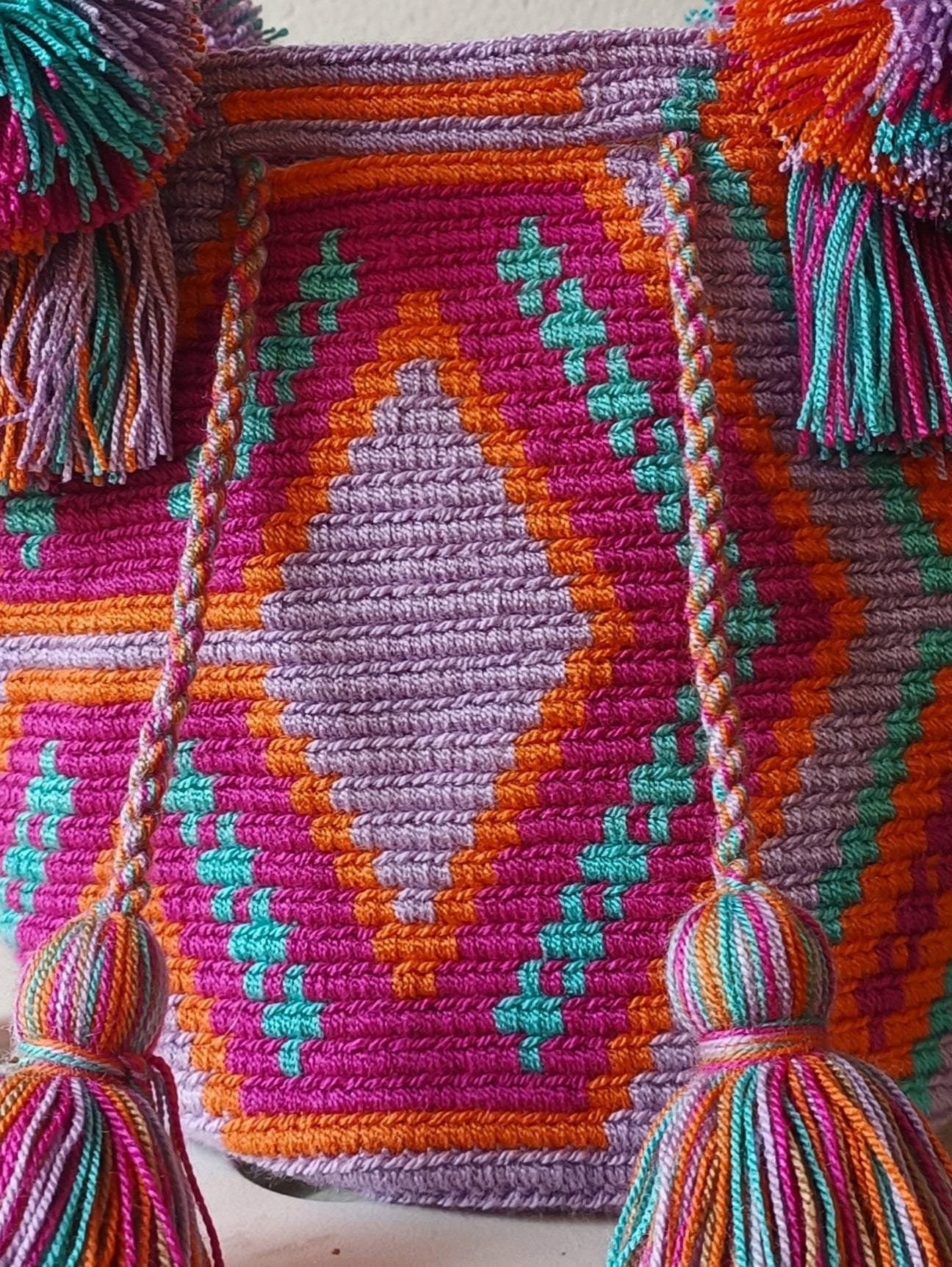 Mochila handbag S lilac and light blue