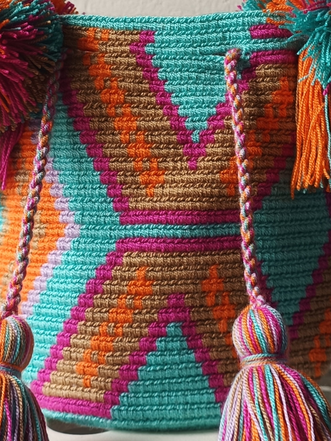 Sac à main mochila S bleu clair et orange