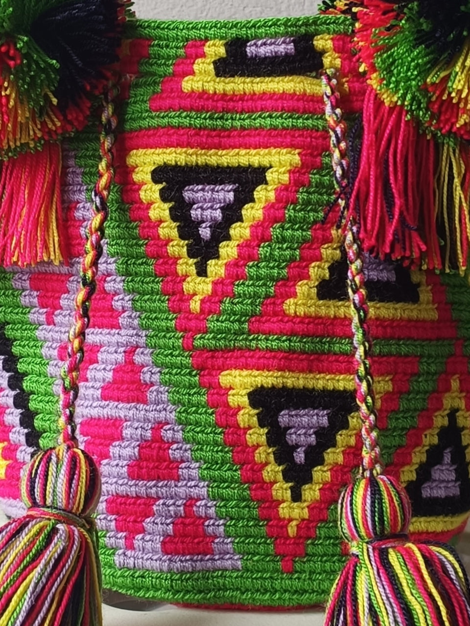 Sac à main mochila S vert et jaune