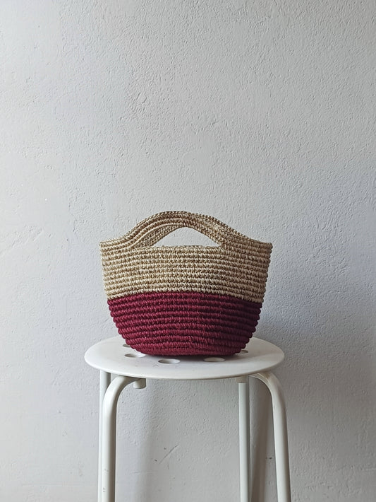 Tramae basket bag S beige melange and ochre