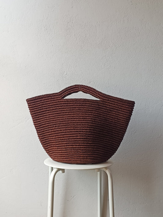 Borsa cesto Tramae L marrone rosso