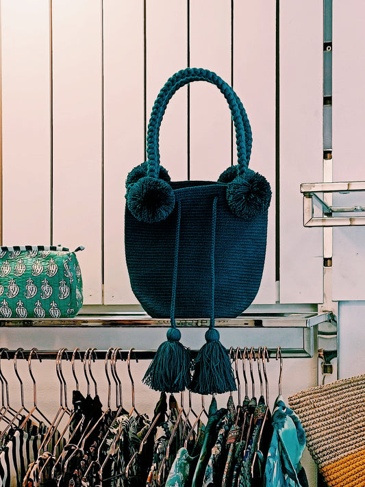 Mochila handbag M monochromatic petroleum green