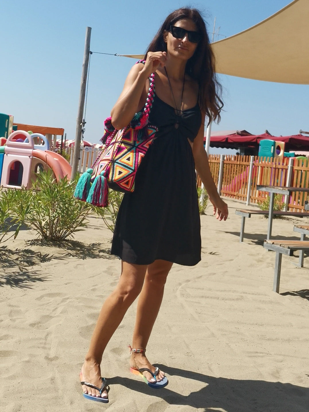 Sac à bandoulière Mochila L noir et diverses couleurs