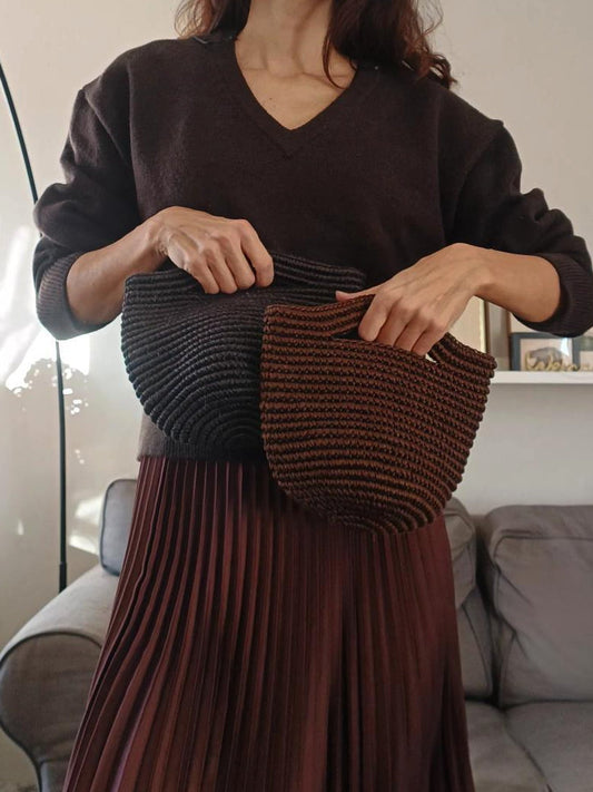 Borsa cesto Tramae S nero