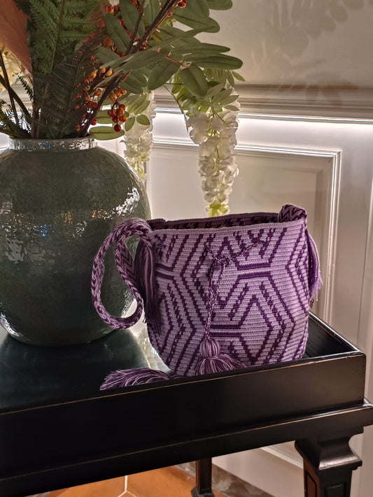 Borsa mochila a tracolla M lilla e viola
