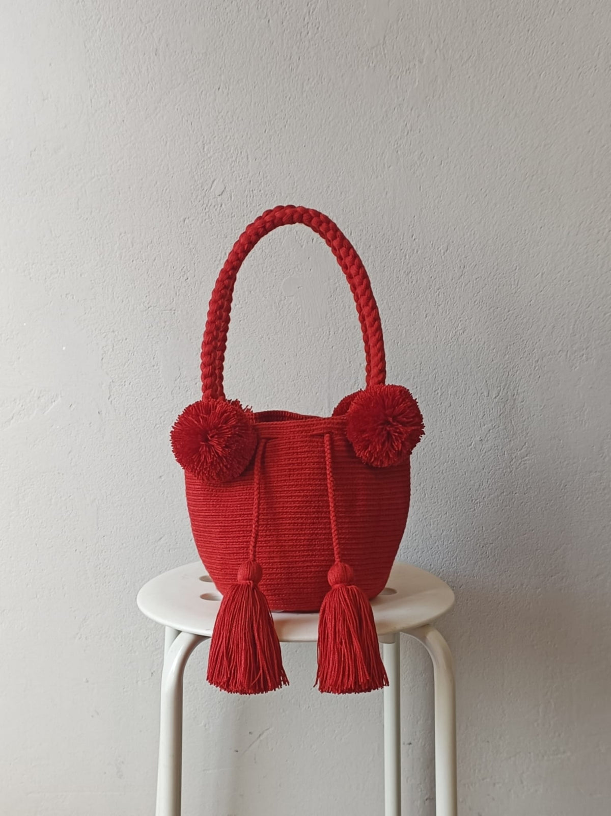 Borsa mochila a mano S monocolore rosso ruggine