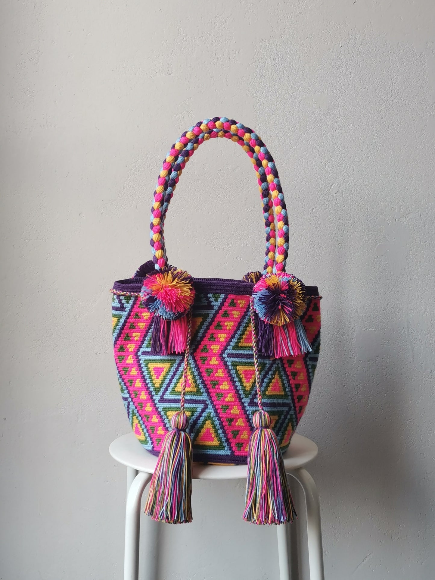 CLOSE OUT - Purple and pink M/L mochila handbag